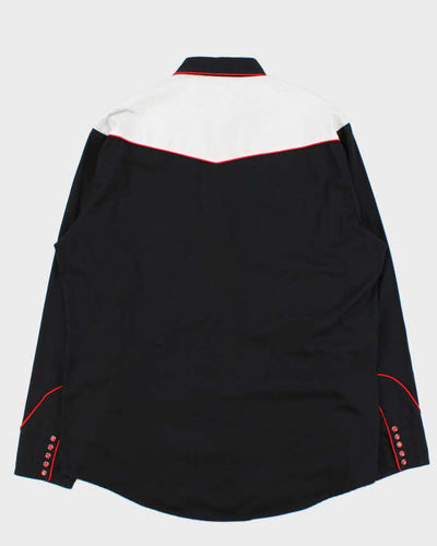 Vintage Y2K 00s Roper Black Embroidered Snap Button Western Long Sleeve Shirt - XL