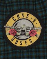 Vintage 1960s Pendleton Wool Guns &amp; Roses Back Patch Flannel Shirt - M