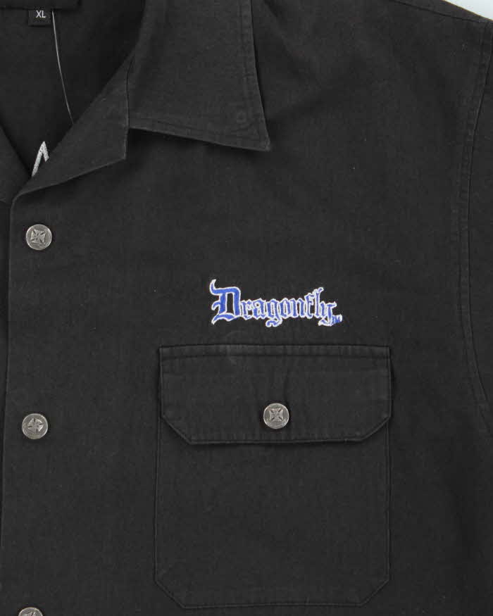 Vintage Y2k 00s Dragonfly Roadhouse Embroidered Shirt - XL