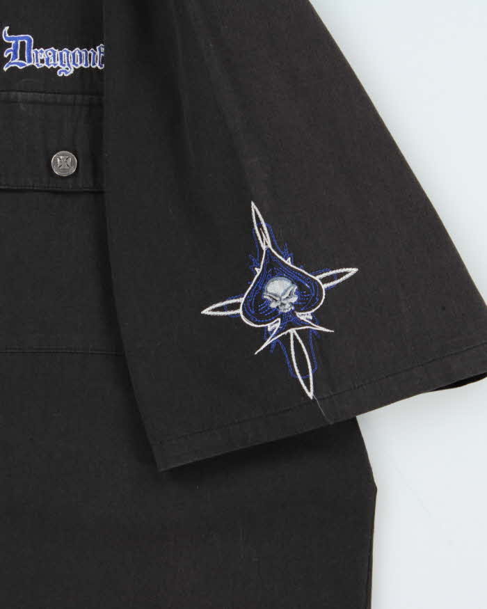 Vintage Y2k 00s Dragonfly Roadhouse Embroidered Shirt - XL