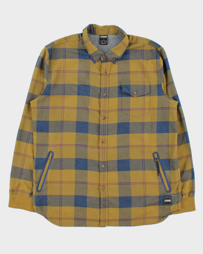 Vintage Oakley Khaki Zip Pocket Flannel Shirt - XL