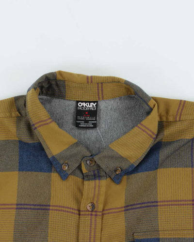 Vintage Oakley Khaki Zip Pocket Flannel Shirt - XL