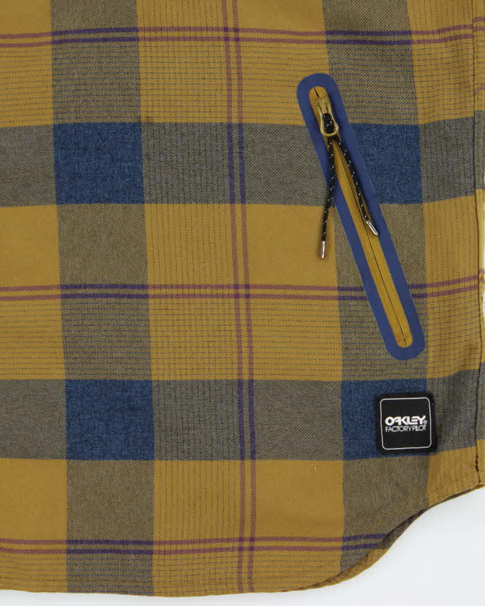 Vintage Oakley Khaki Zip Pocket Flannel Shirt - XL