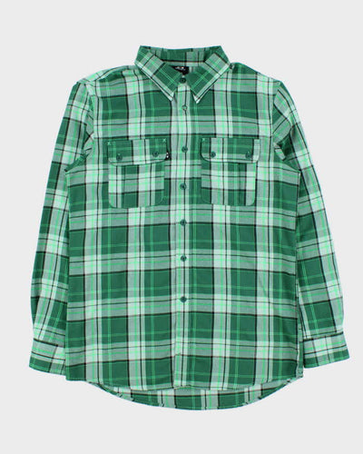 Vintage Oakley Green Oversized Flannel Shirt - M