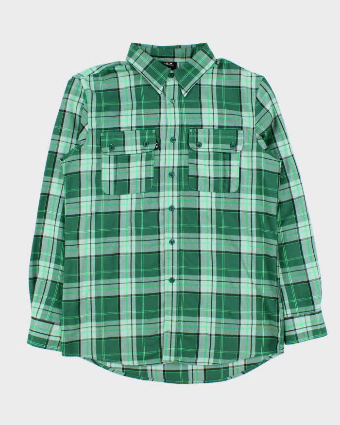 Vintage Oakley Green Oversized Flannel Shirt - M