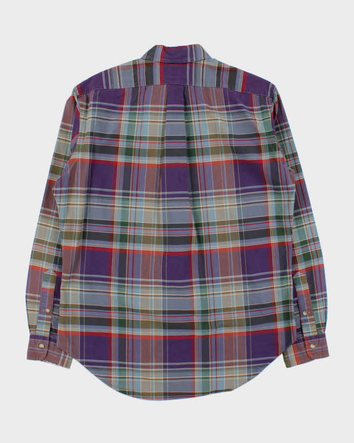 Vintage 1990s Polo Ralph Lauren Classic Plaid Fit Long Oversized Sleeve Shirt - M