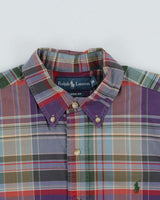 Vintage 1990s Polo Ralph Lauren Classic Plaid Fit Long Oversized Sleeve Shirt - M