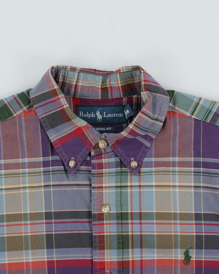 Vintage 1990s Polo Ralph Lauren Classic Plaid Fit Long Oversized Sleeve Shirt - M