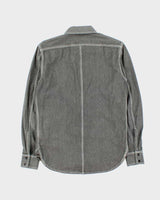 Vintage 00s Diesel Contrast Stitch Grey Denim Long Sleeve Shirt - M