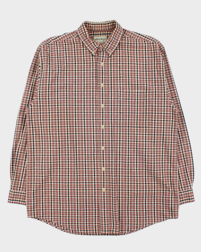 Vintage 1990s Eddie Bauer Oversized Check Long Sleeve Shirt - L