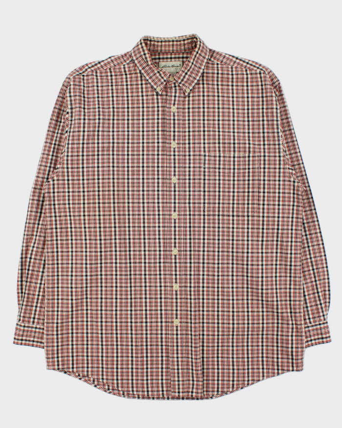Vintage 1990s Eddie Bauer Oversized Check Long Sleeve Shirt - L