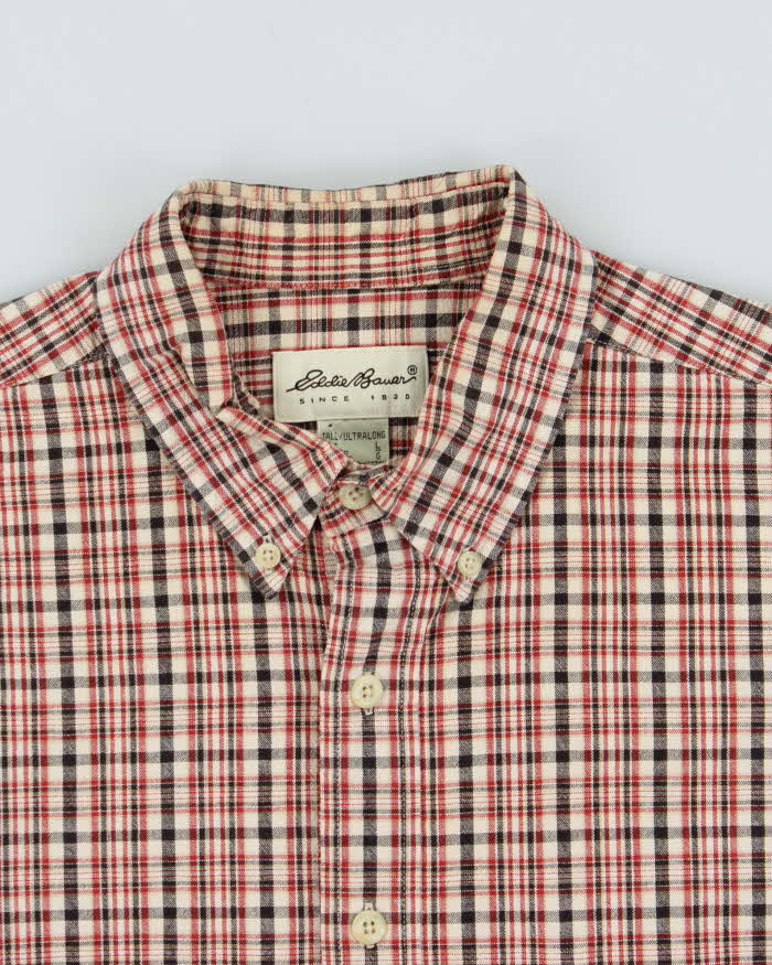 Vintage 1990s Eddie Bauer Oversized Check Long Sleeve Shirt - L