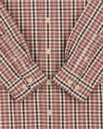 Vintage 1990s Eddie Bauer Oversized Check Long Sleeve Shirt - L