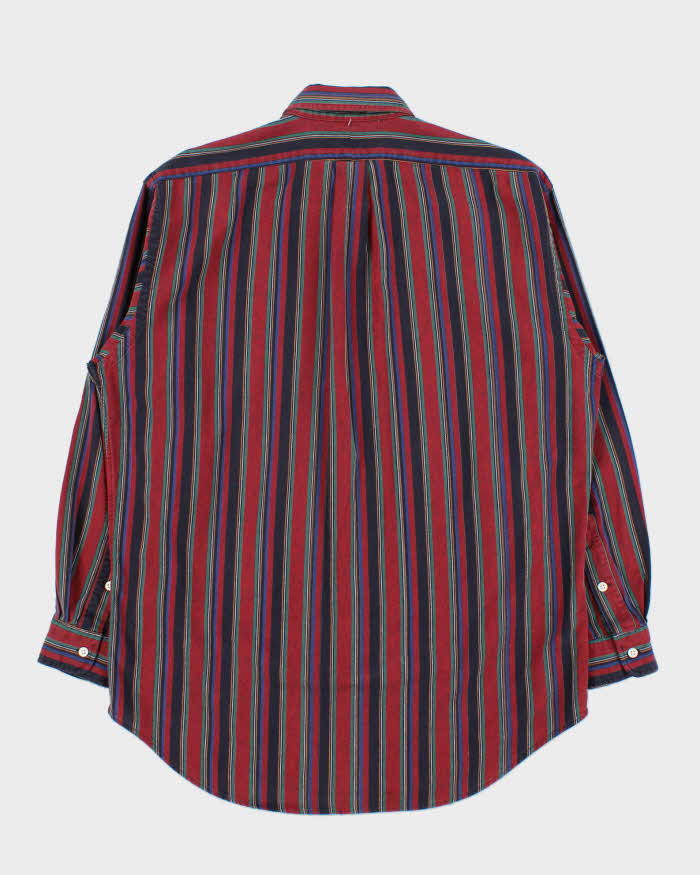 Vintage 1990s Polo Ralph Lauren Thick Cotton Striped Long Sleeve Shirt - M