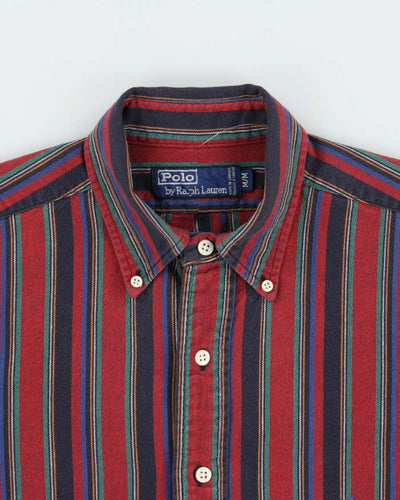 Vintage 1990s Polo Ralph Lauren Thick Cotton Striped Long Sleeve Shirt - M