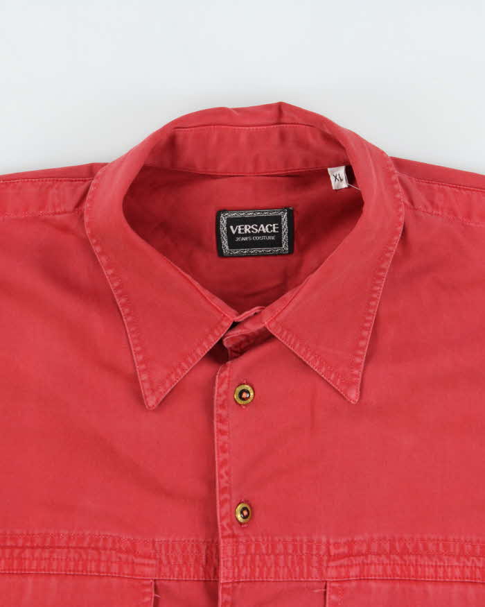 Vintage 1990s Versace Jeans Couture Double Pocket Long Sleeve Shirt - XL