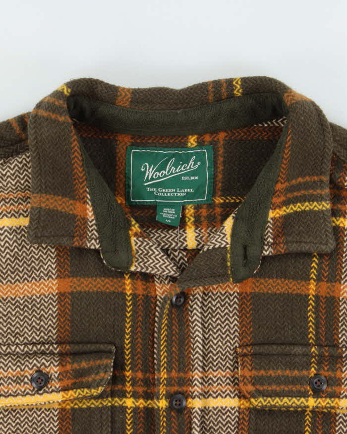 Vintage Woolrich Thick Cotton Plaid Flannel Pocket Over Shirt - L