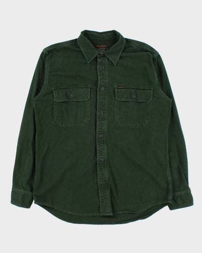 Vintage Filson Dark Moss Thick Cotton Long Sleeve Shirt - M