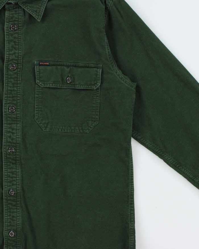Vintage Filson Dark Moss Thick Cotton Long Sleeve Shirt - M