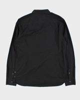 Vintage Y2K Guess Black Snap Button Zip Pocket Long Sleeve Shirt - L