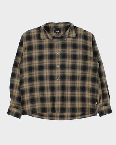 Vintage Stussy Plaid Long Sleeve Boxy Oversized Shirt - S