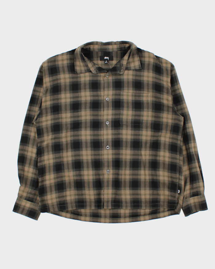 Vintage Stussy Plaid Long Sleeve Boxy Oversized Shirt - S