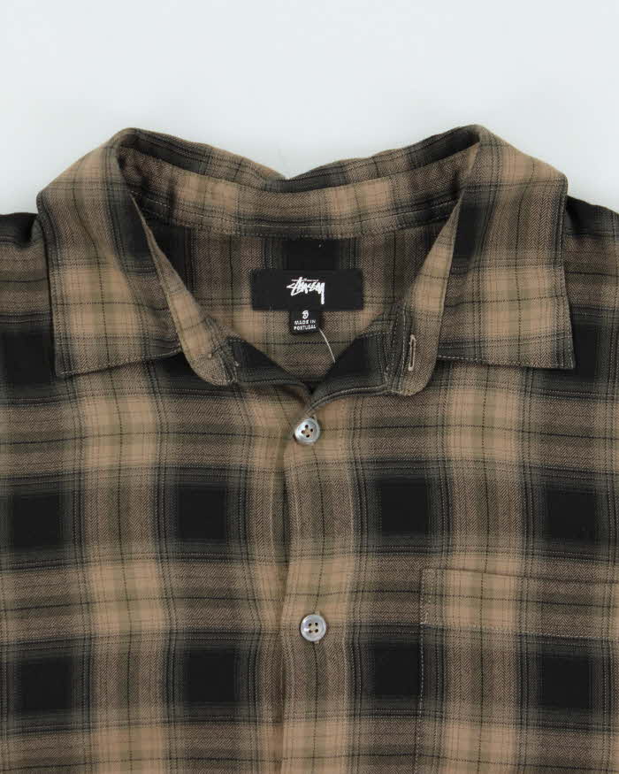 Vintage Stussy Plaid Long Sleeve Boxy Oversized Shirt - S