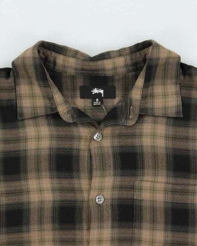 Vintage Stussy Plaid Long Sleeve Boxy Oversized Shirt - S
