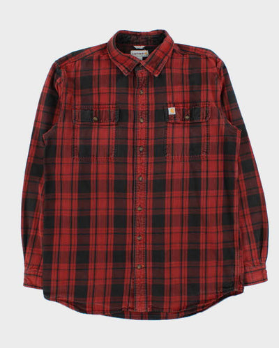 Vintage Carhartt Thick Cotton Plaid Long Sleeve Relaxed Fit Flannel Shirt - L