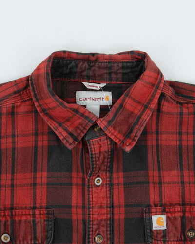Vintage Carhartt Thick Cotton Plaid Long Sleeve Relaxed Fit Flannel Shirt - L