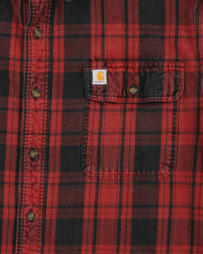 Vintage Carhartt Thick Cotton Plaid Long Sleeve Relaxed Fit Flannel Shirt - L