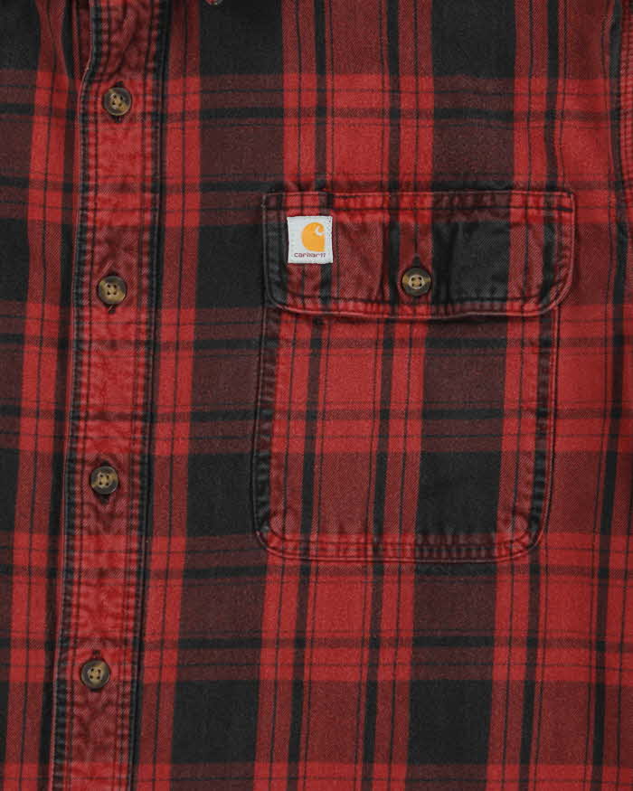 Vintage Carhartt Thick Cotton Plaid Long Sleeve Relaxed Fit Flannel Shirt - L