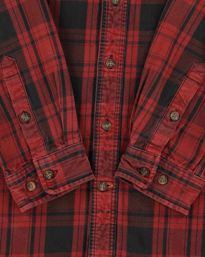Vintage Carhartt Thick Cotton Plaid Long Sleeve Relaxed Fit Flannel Shirt - L