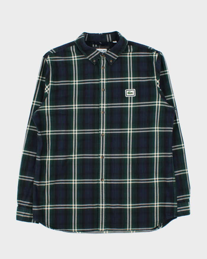 Vintage Lacoste Tartan Thick Cotton Long Sleeve Shirt - L
