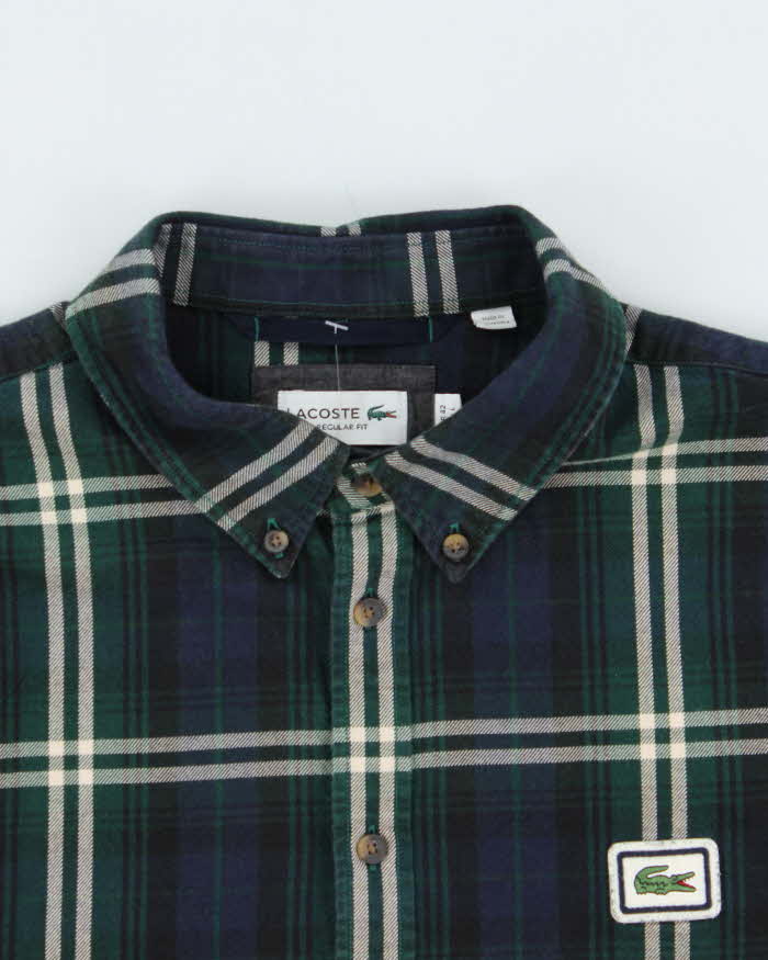 Vintage Lacoste Tartan Thick Cotton Long Sleeve Shirt - L