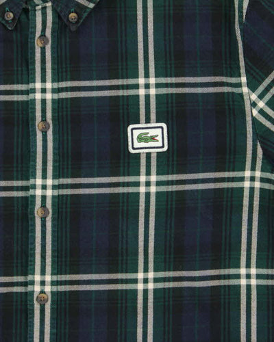 Vintage Lacoste Tartan Thick Cotton Long Sleeve Shirt - L