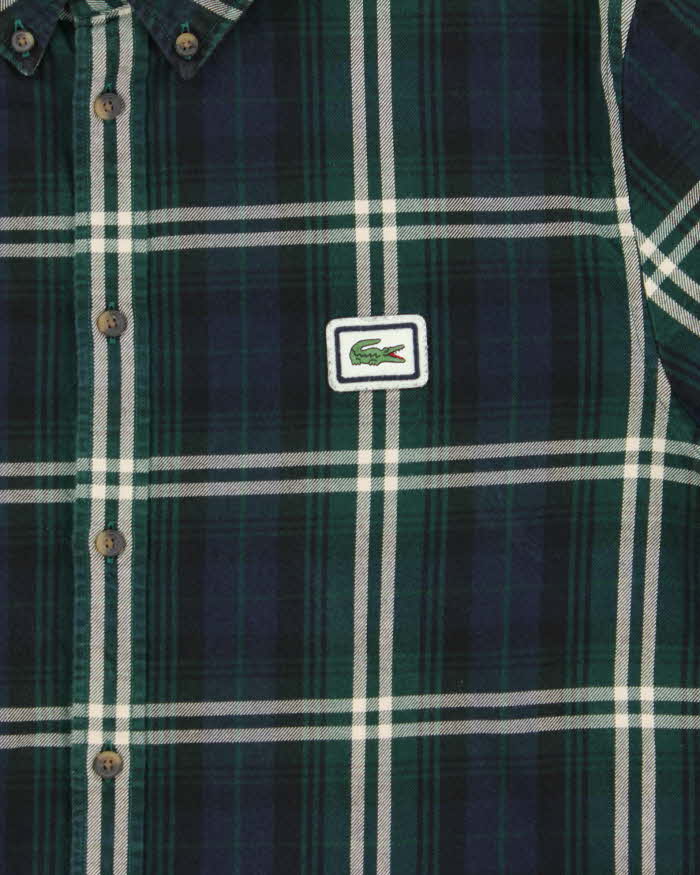Vintage Lacoste Tartan Thick Cotton Long Sleeve Shirt - L
