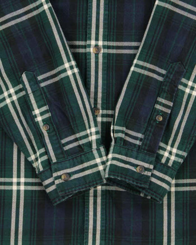 Vintage Lacoste Tartan Thick Cotton Long Sleeve Shirt - L