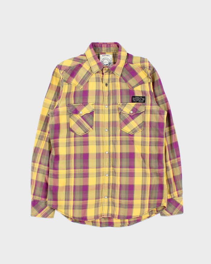 Vintage Y2K 00s Diesel Plaid Western Long Sleeve Shirt - S