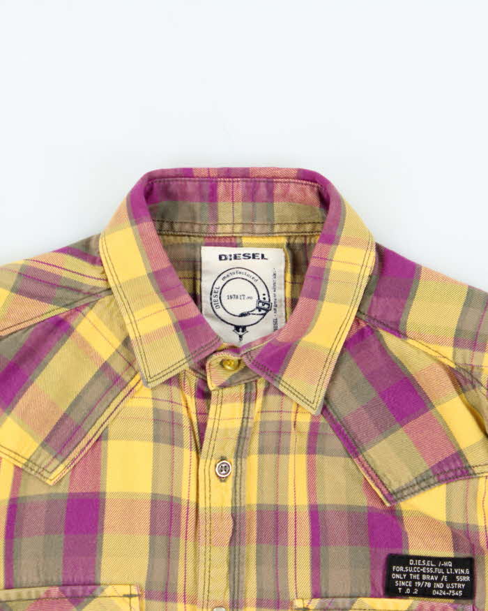 Vintage Y2K 00s Diesel Plaid Western Long Sleeve Shirt - S