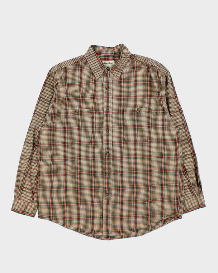Vintage 1990s Eddie Bauer Cotton Flannel Long Sleeve Shirt - L