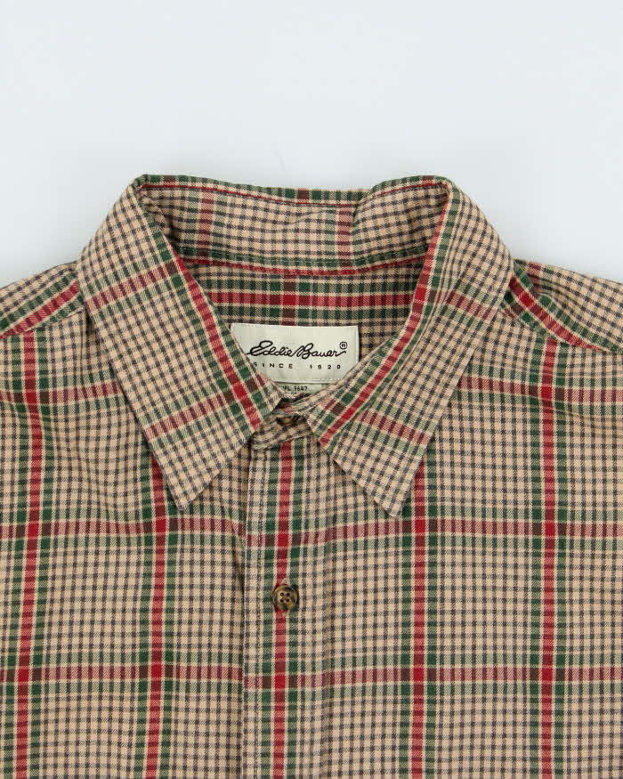 Vintage 1990s Eddie Bauer Cotton Flannel Long Sleeve Shirt - L