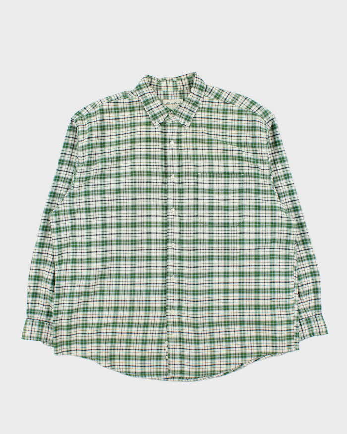 Vintage 1990s Eddie Bauer Plaid Flannel Long Sleeve Shirt - XL