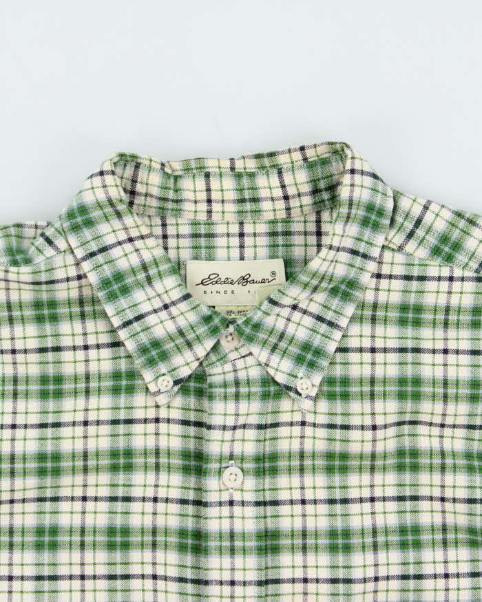 Vintage 1990s Eddie Bauer Plaid Flannel Long Sleeve Shirt - XL