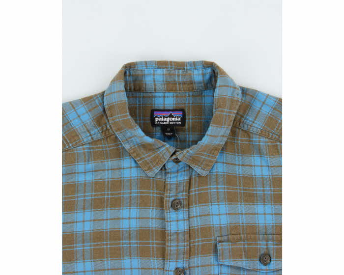 Vintage Patagonia Organic Cotton Plaid Flannel Long Sleeve Shirt - M