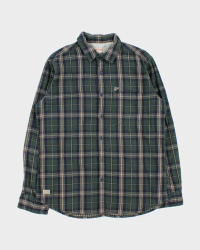 Vintage Y2K 00s Ed Hardy Gingham Lined Plaid Long Sleeve Flannel Shirt - L