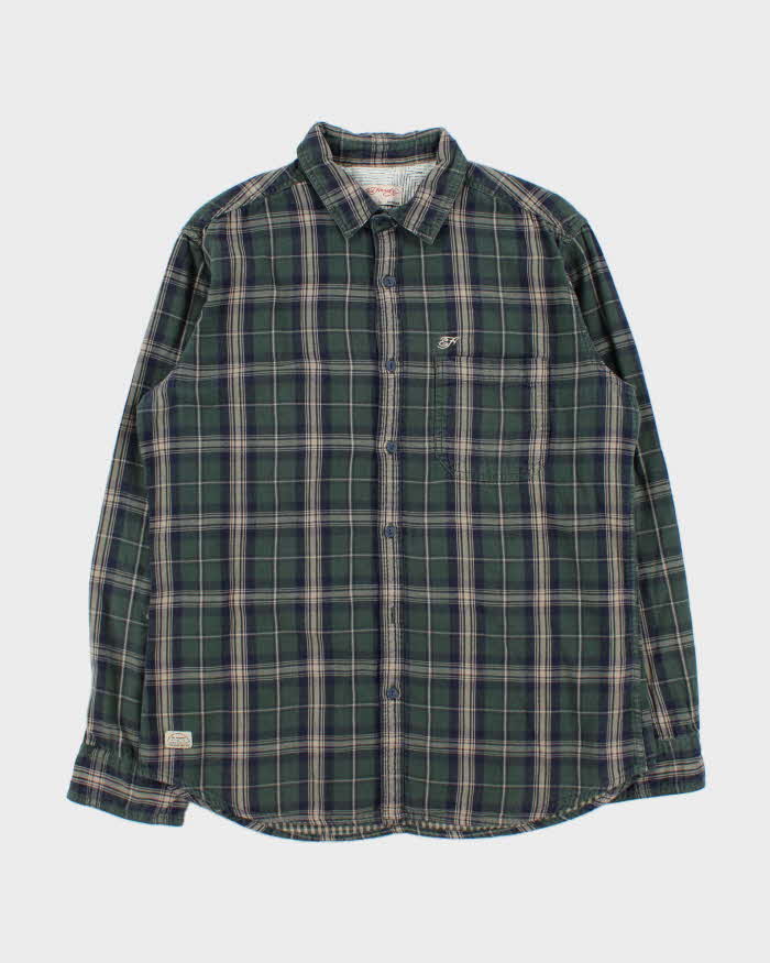 Vintage Y2K 00s Ed Hardy Gingham Lined Plaid Long Sleeve Flannel Shirt - L