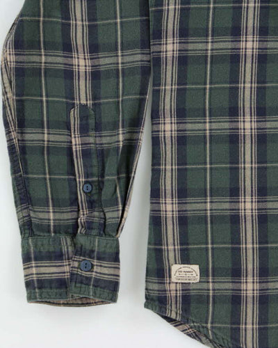 Vintage Y2K 00s Ed Hardy Gingham Lined Plaid Long Sleeve Flannel Shirt - L