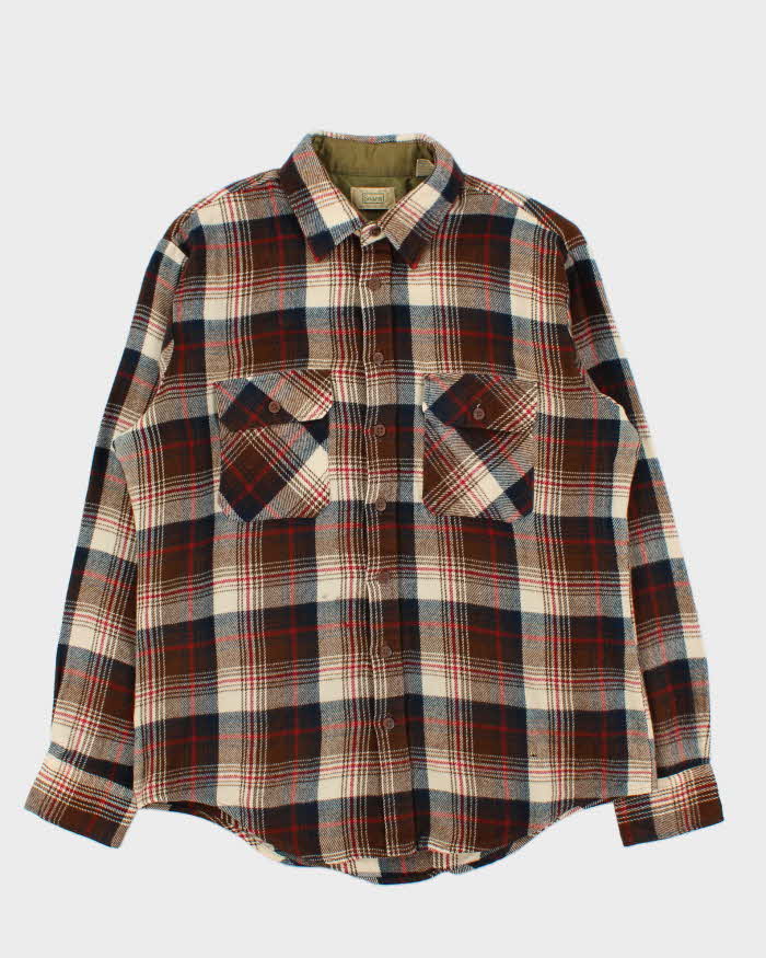 Vintage 1980s Sears Plaid Long Sleeve Flannel Shirt - L