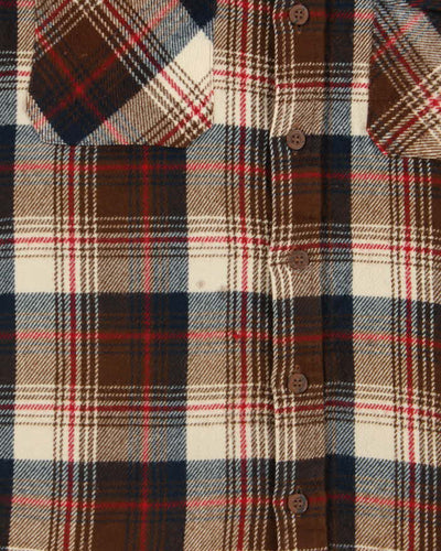 Vintage 1980s Sears Plaid Long Sleeve Flannel Shirt - L